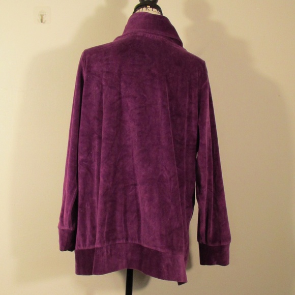 Purple Women's Cozy Button Down Cardigan - Picture 5 of 5